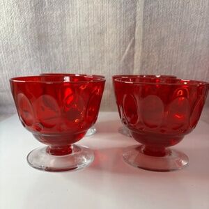 Fostoria Red Sherbet Glasses Set
